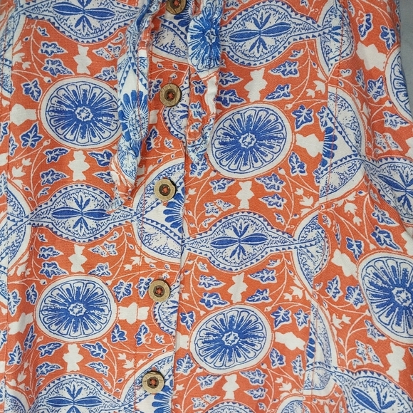 Maeve Halter Slim Mini Dress Anthropologie Button Printed V Neck - Picture 3 of 14